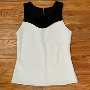 Sleeveless, Black & Cream Colored Express Top